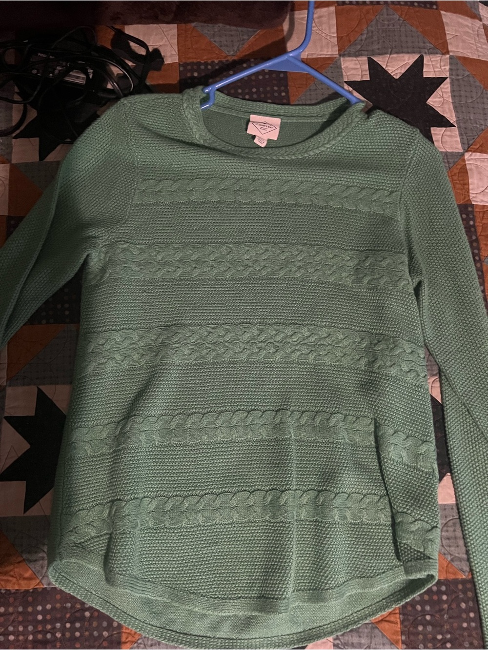 women sage green sweater medium St. John bay